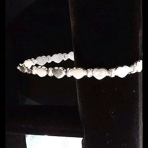 925 Sterling Silver 💕Hearts Bracelet 8"
